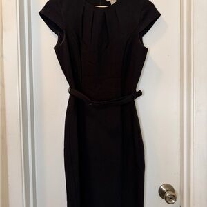 H&M Black Midi Dress with Belt
